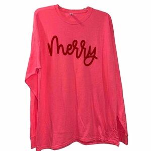 Merry Christmas Long Sleeve Shirt Women’s XL